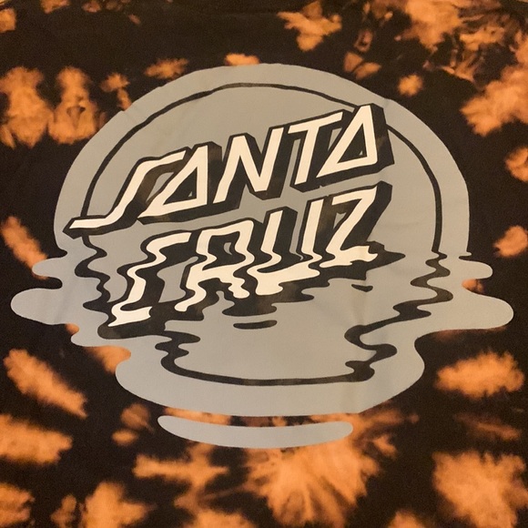 Santa Cruz black and brown bleach tie dye t shirt rare color find! Mens small - Picture 4 of 5